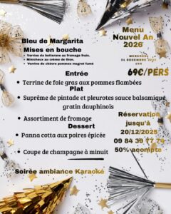 Soirée Réveillon du Nouvel An : dîner chez Claudia à Valence-en-Brie