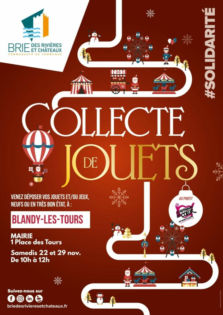 affiche personnalisée collecte jouets 2025 - Blandy-les-Tours