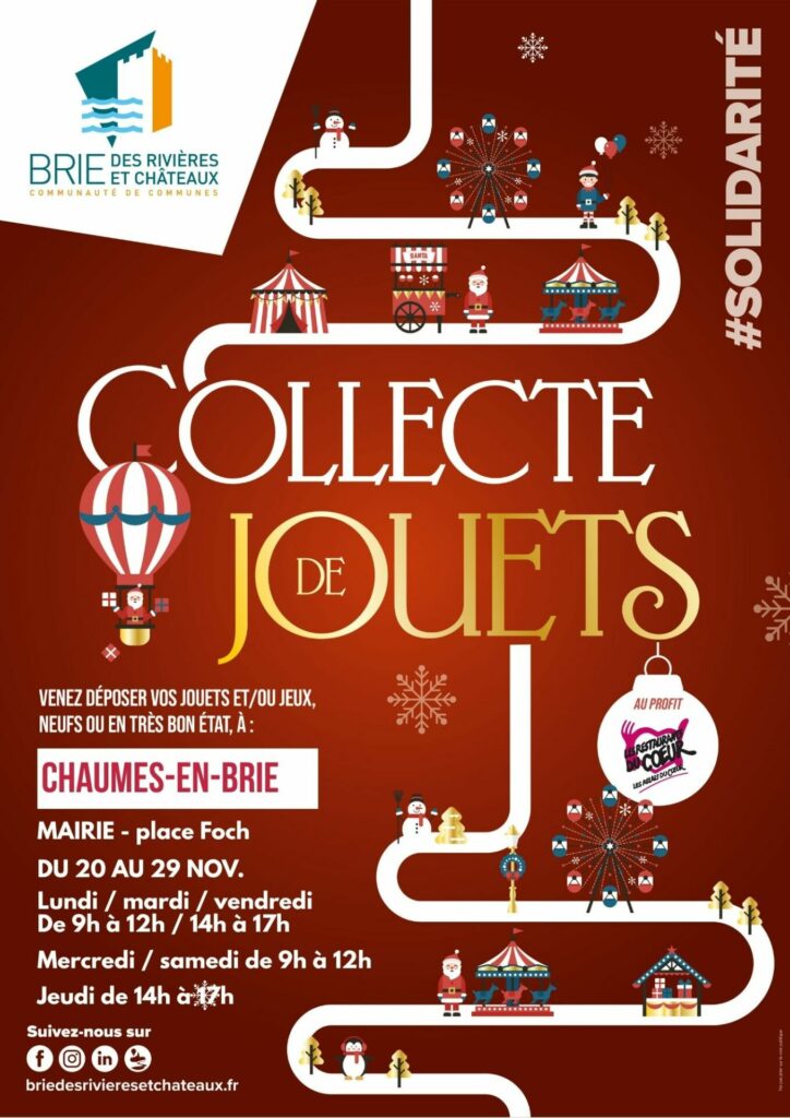 affiche personnalisée collecte jouets 2025 - Chaumes-en-Brie