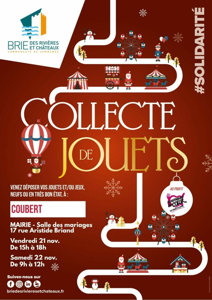 affiche personnalisée collecte jouets 2025 - Coubert