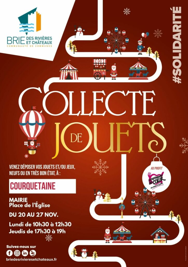 affiche personnalisée collecte jouets 2025 - Courquetaine
