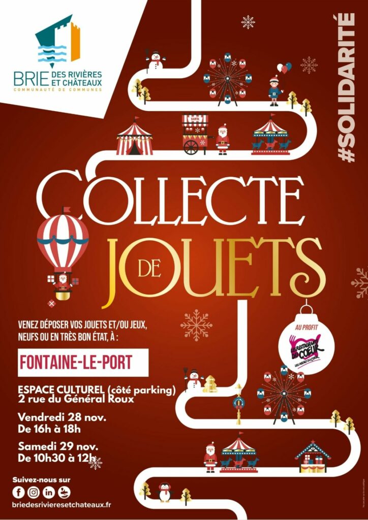 affiche personnalisée collecte jouets 2025 - Fontaine-le-Port