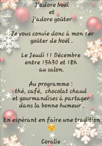 Goûter de Noël chez Des Coupes et des Couleurs au Châtelet-en-Brie