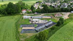 BOMBON - construction de la station d'épuration - vue de drone