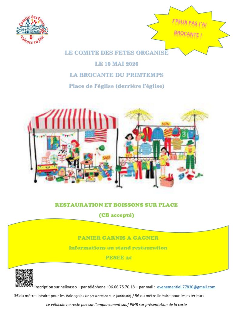 Brocante du printemps à Valence-en-Brie