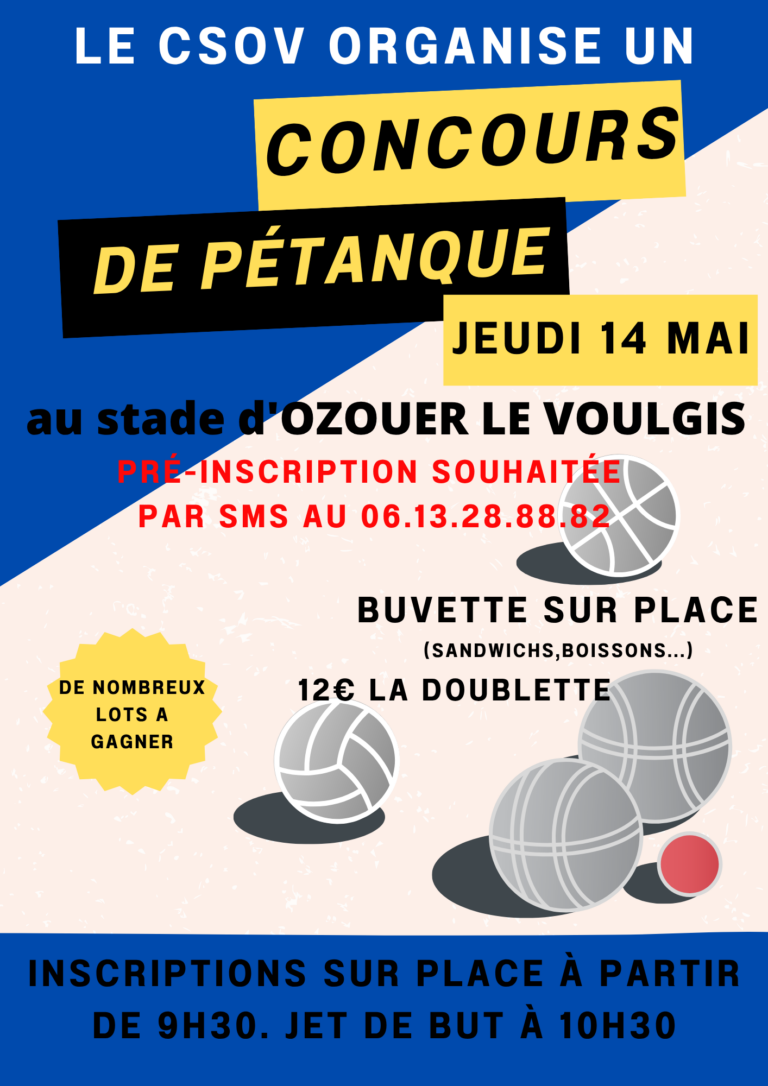 Concours de pétanque à Ozouer-le-Voulgis