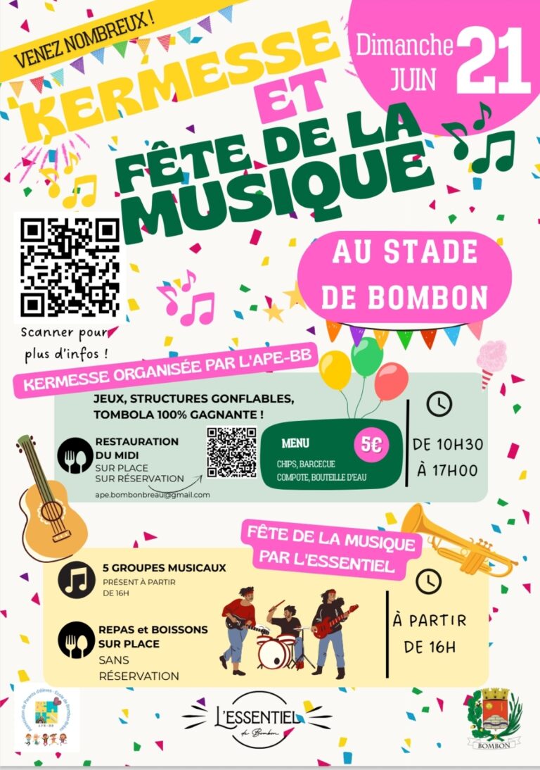 Kermesse et fête de la musique à Bombon