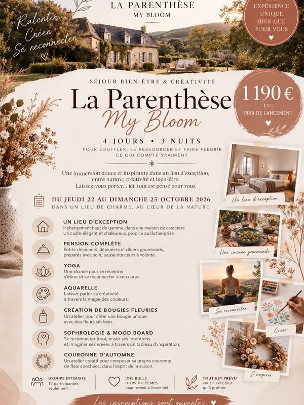 Séjour Les Parenthèses My Bloom à Bombon