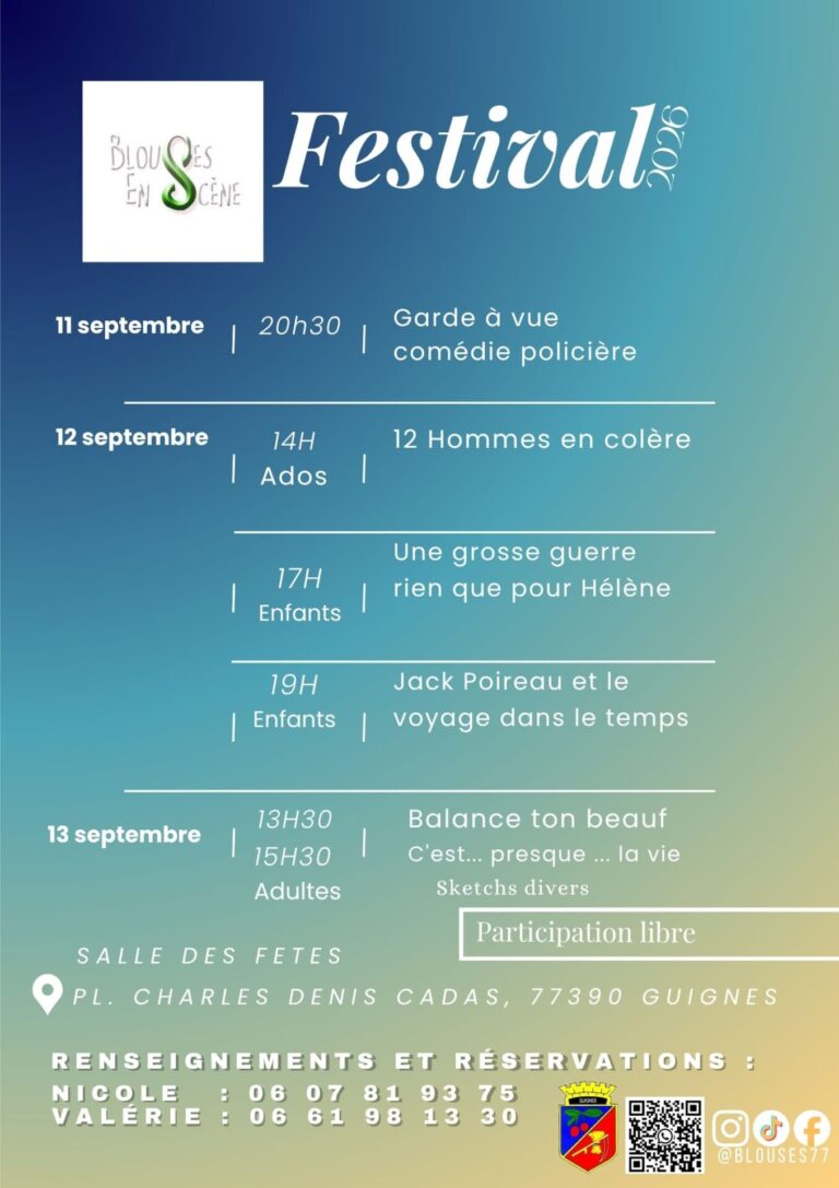Festival de théâtre amateur par Blouses en scène à Guignes