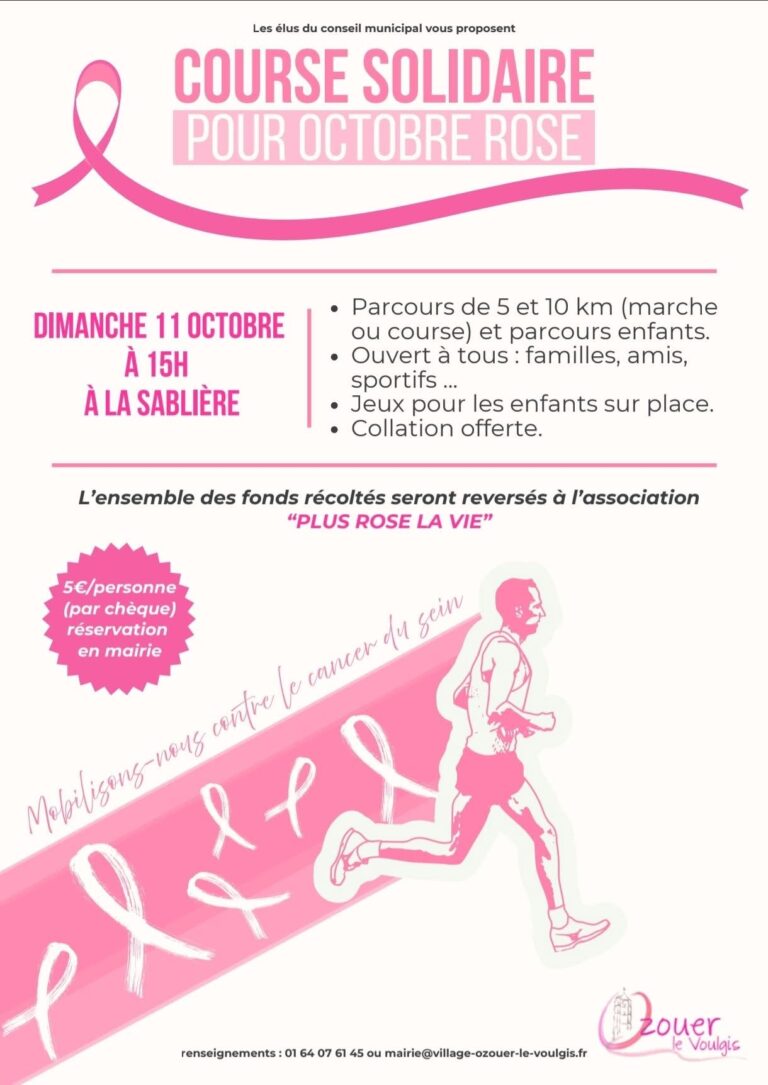 Octobre Rose : Course solidaire à Ozouer-le-Voulgis